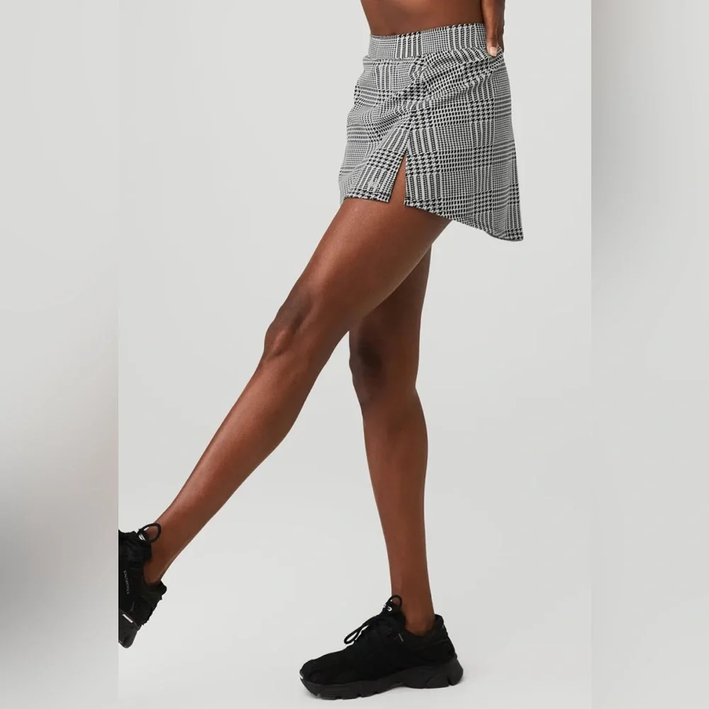 ALO YOGA Jacquard Glenplaid Tennis Skirt size xxs